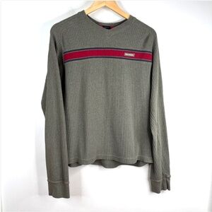 VTG Y2K Abercrombie & Fitch Muscle Fit V-Neck Sweater Rib Knit L 100% Cotton